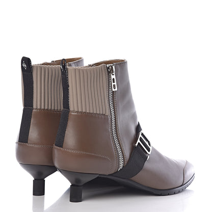 Hermes Nappa Calfskin Technical Canvas Shocky Ankle Boots 38.5 Gris Galet 4 of 9
