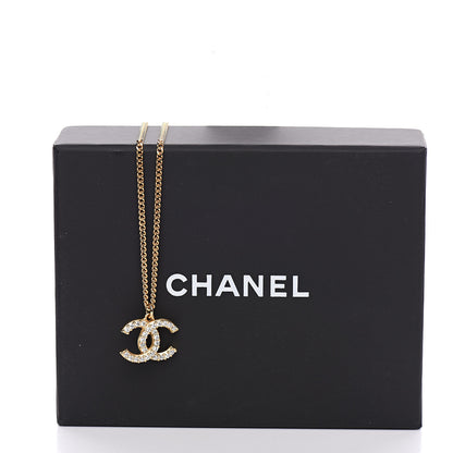 Chanel Crystal CC Necklace Gold 4 of 4
