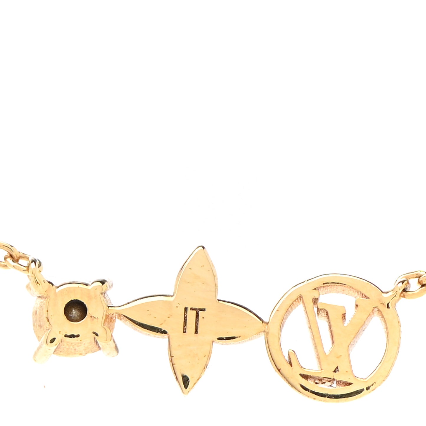 Crystal Petite Louis Necklace Gold