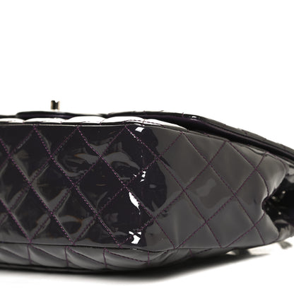 Chanel Patent Quilted Jumbo Single Flap Dark Purple 9 of 9