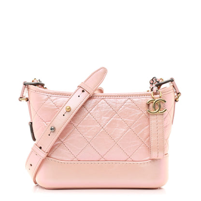 Chanel Iridescent Aged Calfskin Quilted Small Gabrielle Hobo Rose 1 of 11