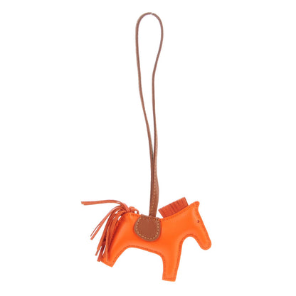 Hermes Milo Lambskin Grigri Rodeo Horse Bag Charm PM Feu Cornaline Fauve 1 of 5