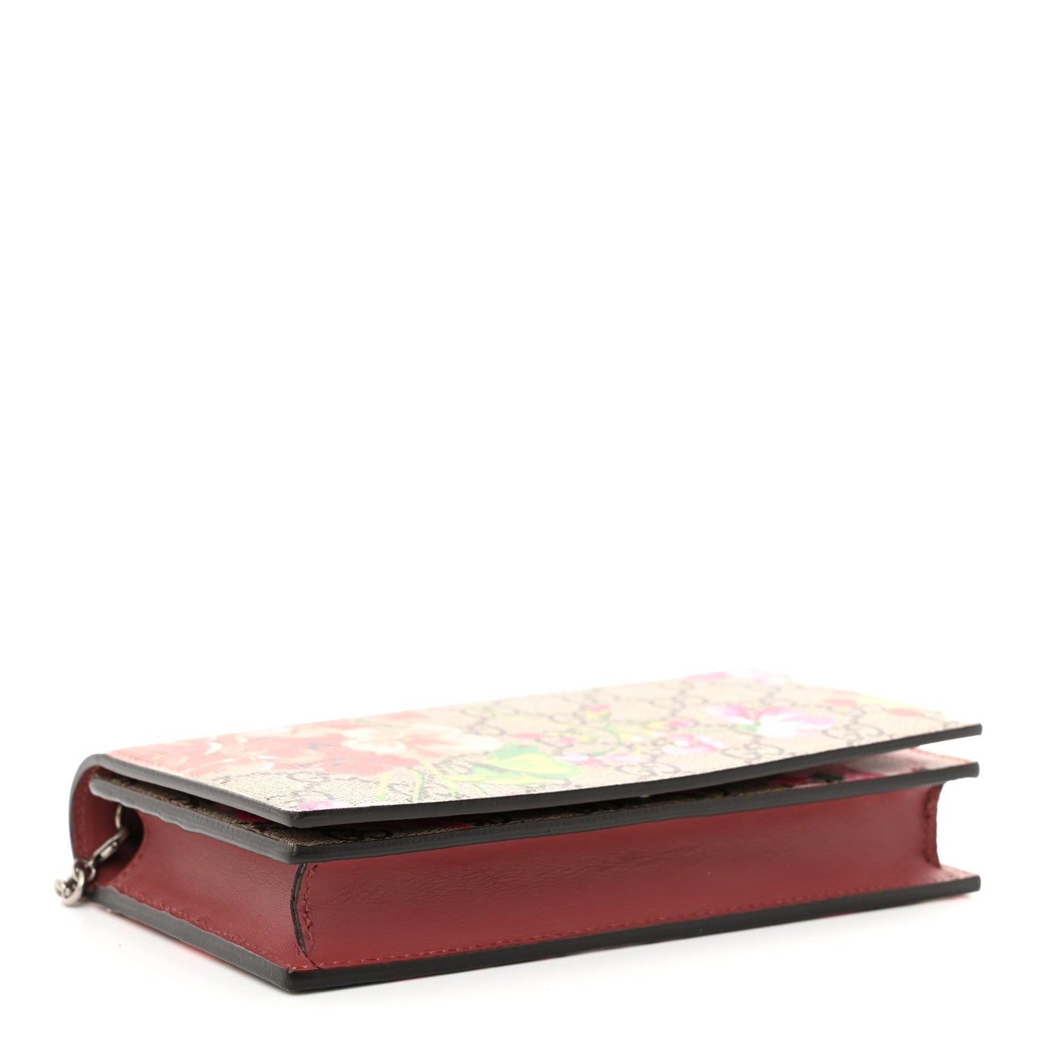 Gucci GG Supreme Monogram Blooms Chain Wallet Beige Multicolor Dry Rose 4 of 11