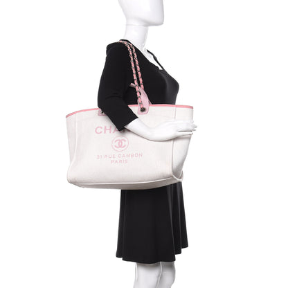Chanel Canvas Medium Deauville Tote Pink 2 of 11