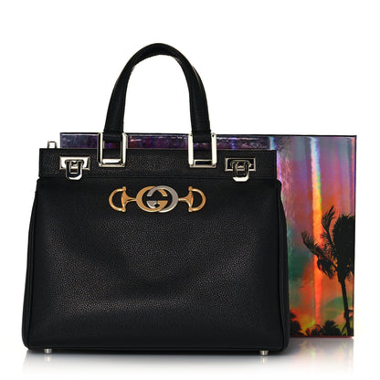 Gucci Grainy Calfskin Small Zumi Top Handle Bag Black 13 of 13