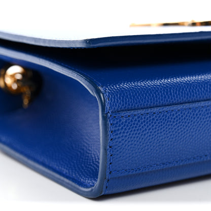 Saint Laurent Grain De Poudre Small Classic Monogram Kate Satchel Royal Blue 9 of 12