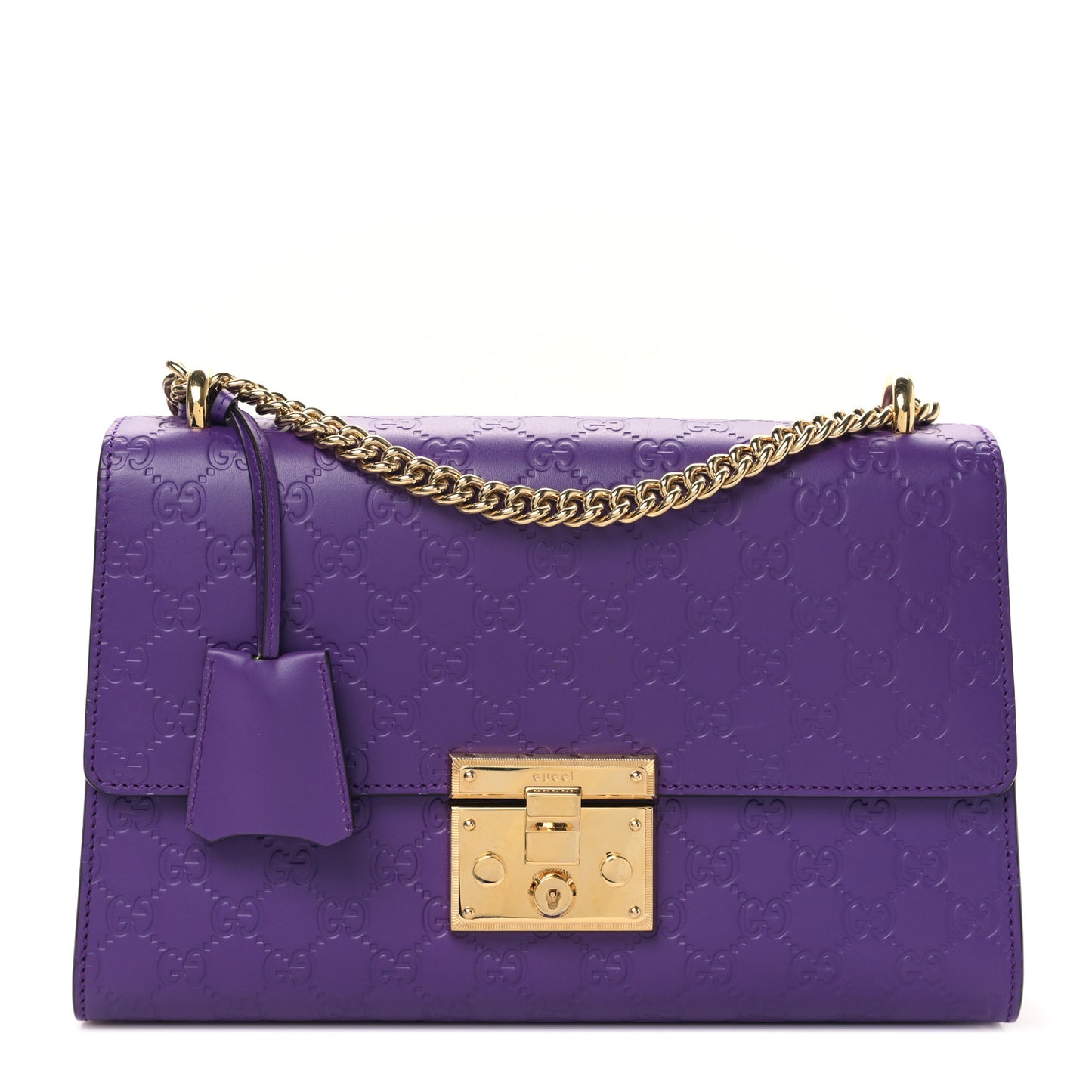 Guccissima Medium Padlock Shoulder Bag Purple