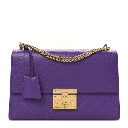 Gucci Guccissima Medium Padlock Shoulder Bag Purple 1 of 9