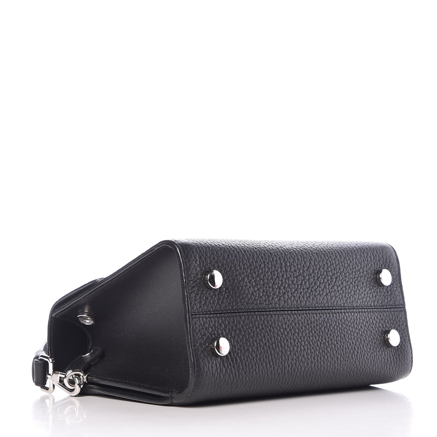 Grained Calfskin Mini Diorever Flap Black