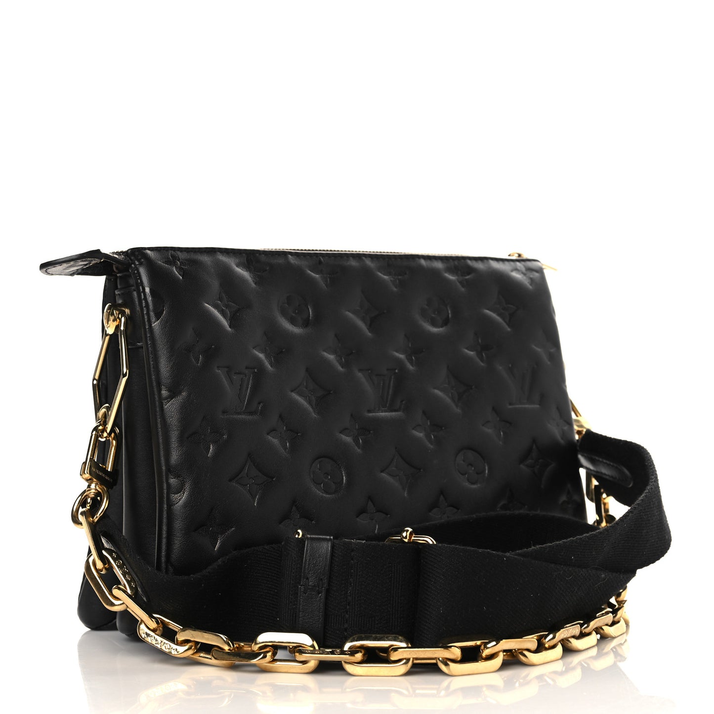 Lambskin Embossed Monogram Coussin PM Black