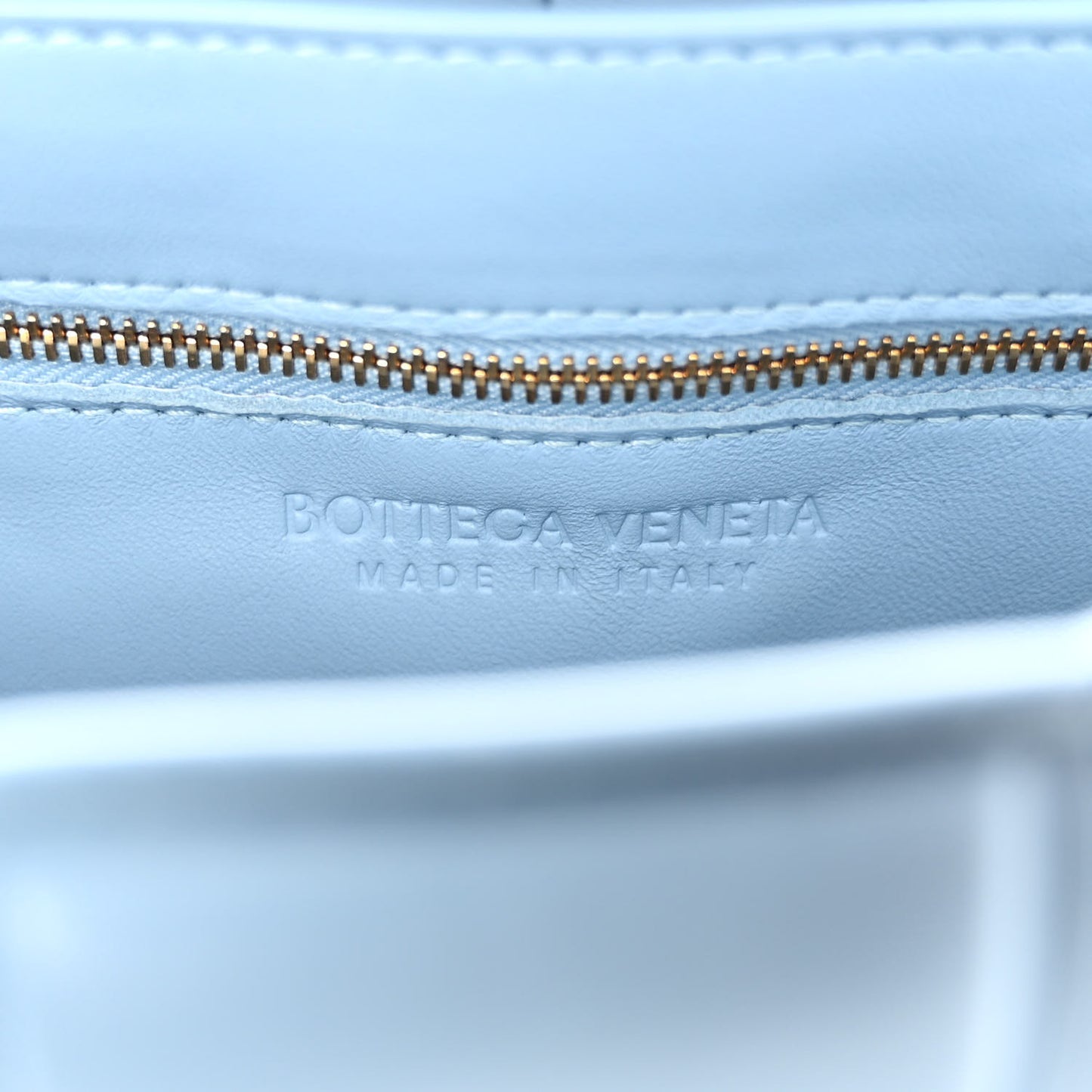 Nappa Maxi Intreccio Padded Cassette Crossbody Bag Ice