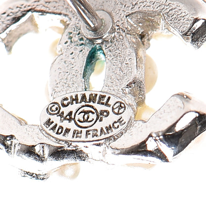 Chanel Pearl CC Earrings Silver 4 of 4