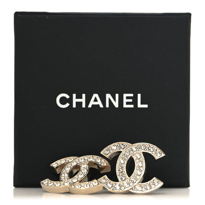 Chanel Crystal CC Earrings Gold 5 of 5