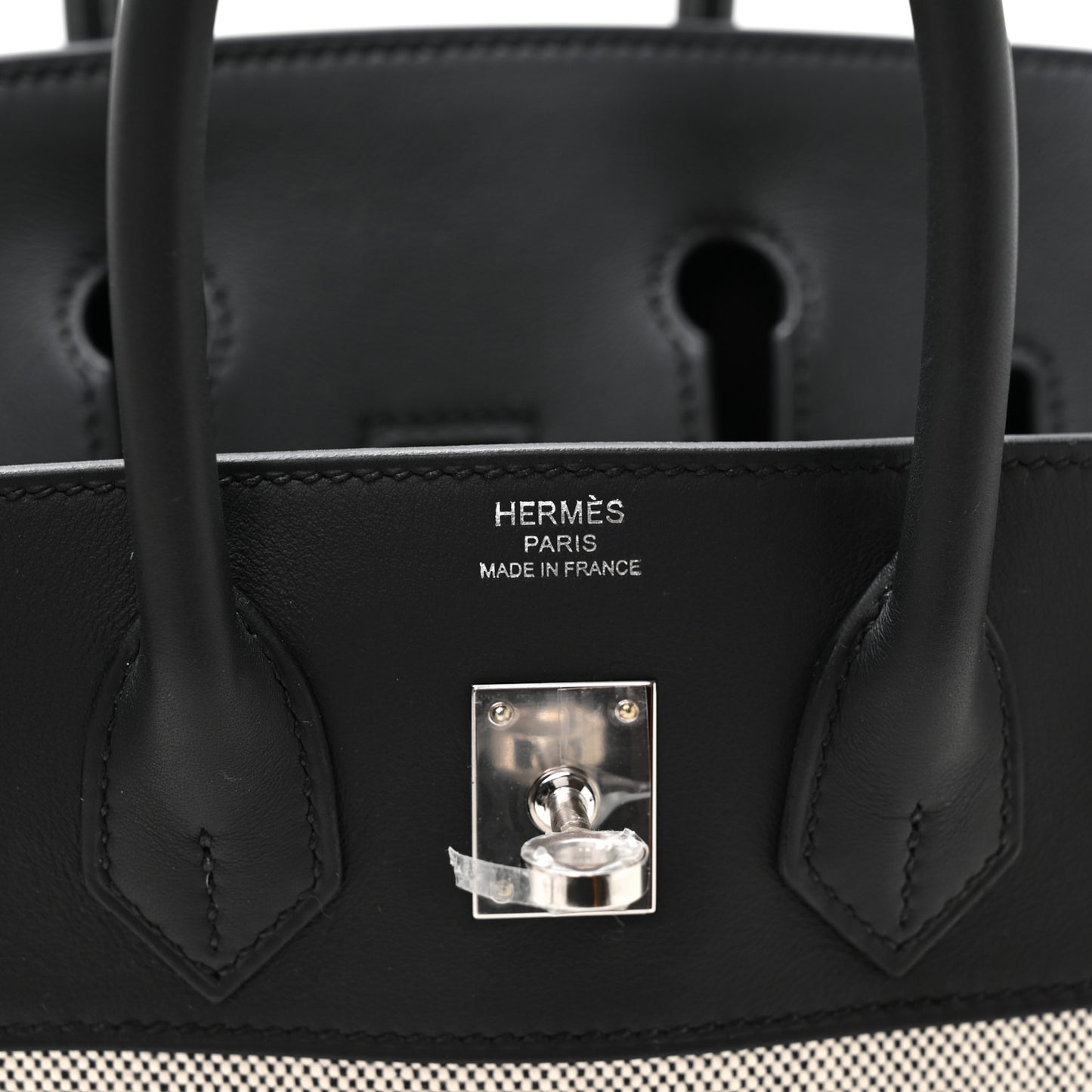 Toile H Swift Birkin 25 Ecru Black
