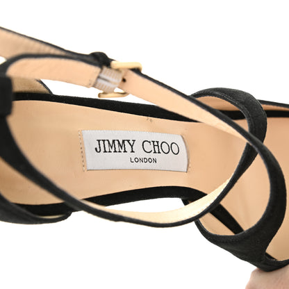 Jimmy Choo Suede Emily 100 Sandal 39 Black 7 of 8