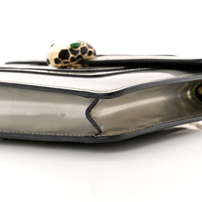 Bulgari Metallic Calfskin Small Serpenti Forever Snake Strap Crossbody Bag Silver 11 of 15