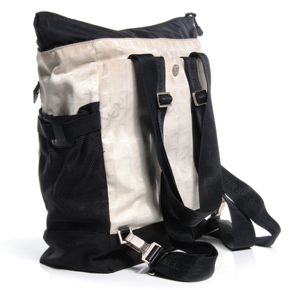 Chanel Nylon Travel Convertible Backpack White Black 3 of 6