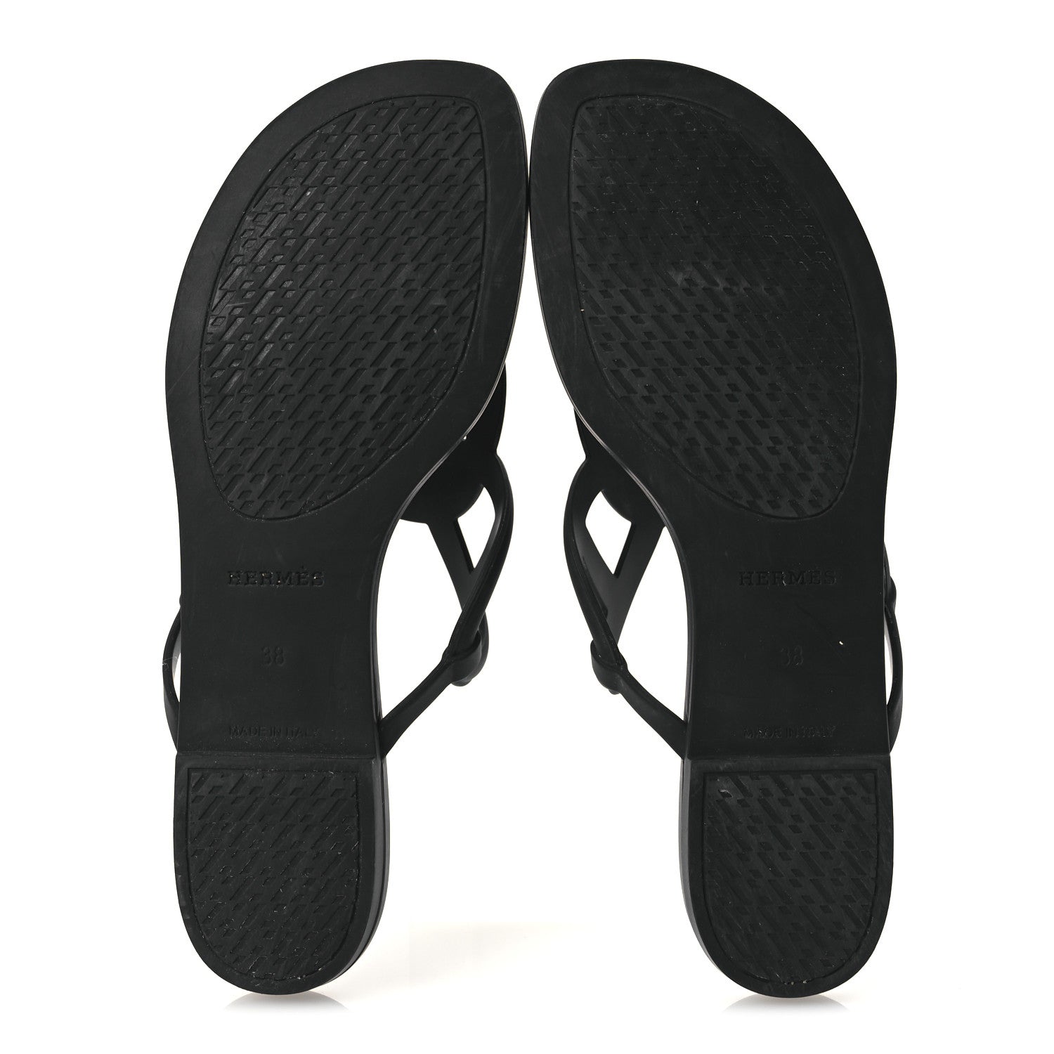 Hermes Rubber Womens Egerie Sandals 38 Black 7 of 12