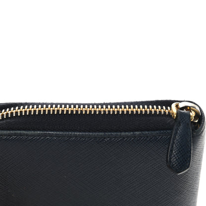 Prada Saffiano Metal Large Zip Around Travel Wallet Baltico 16 of 17