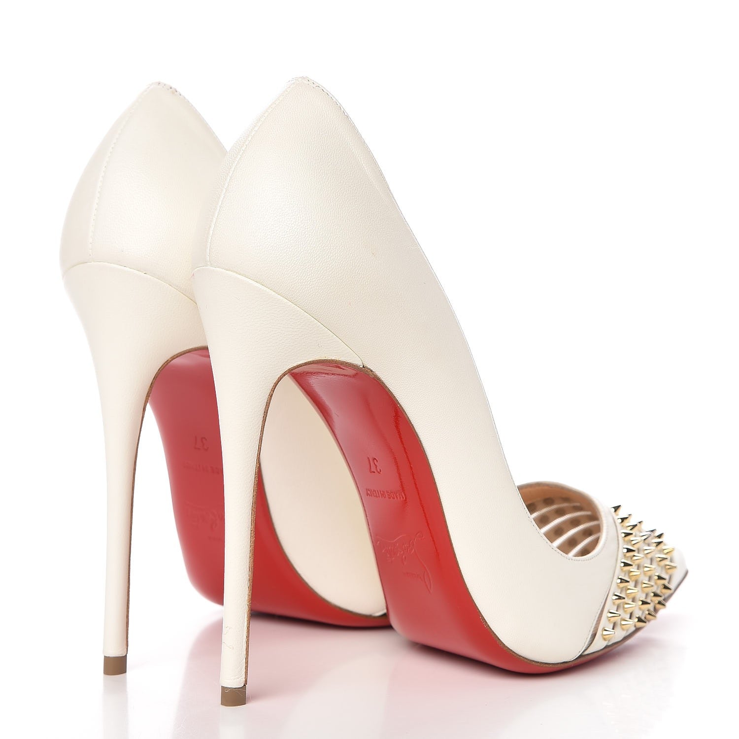 Christian Louboutin Kid Bareta 120 Pumps 37 Neige Light Gold 4 of 8