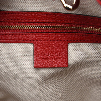 Gucci Pebbled Calfskin Medium Soho Chain Shoulder Bag Tabasco Red 7 of 13