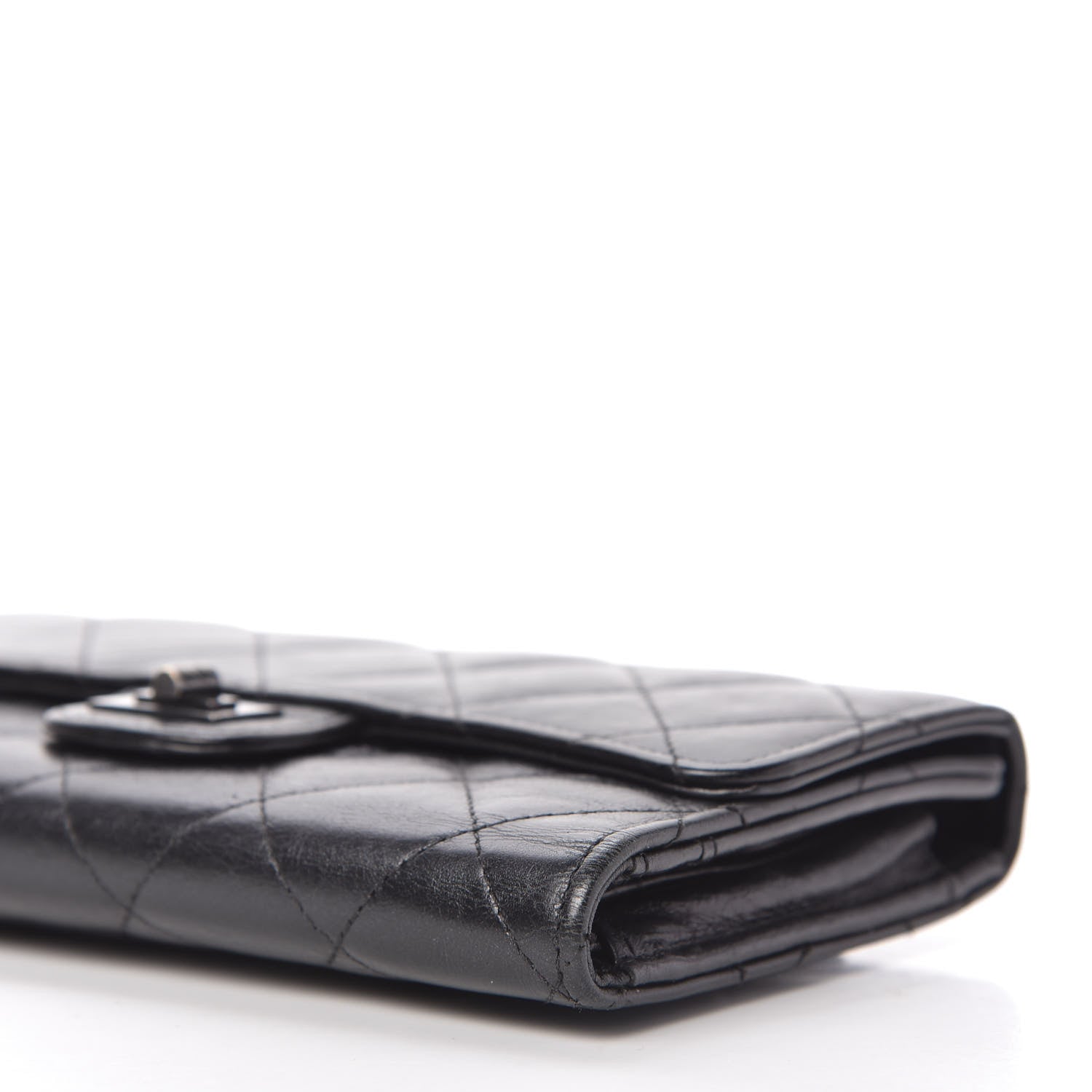 Chanel Metallic Aged Calfskin Quilted Reissue Long Flap Wallet So Black 7 of 11