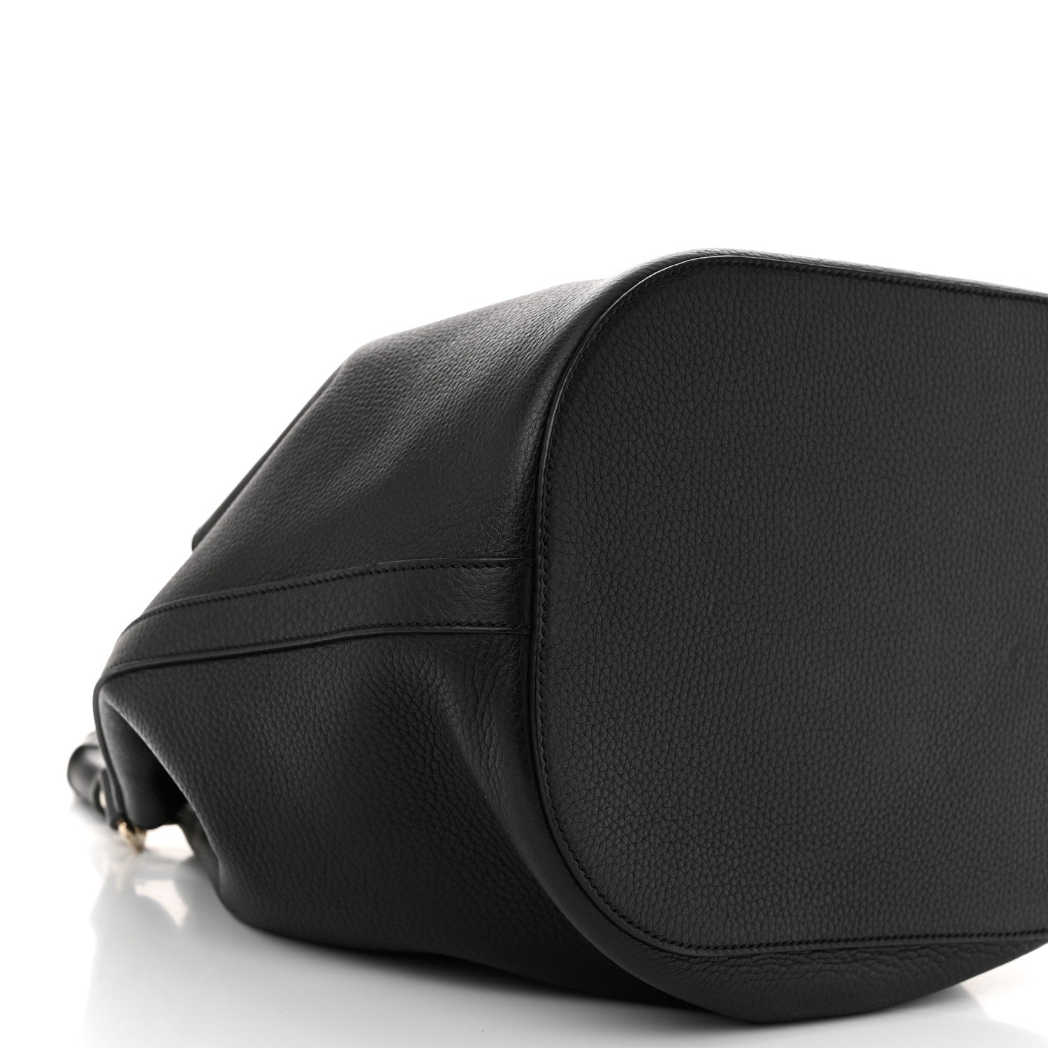 Gucci Pebbled Calfskin Miss Bamboo Bucket Bag Black 9 of 10