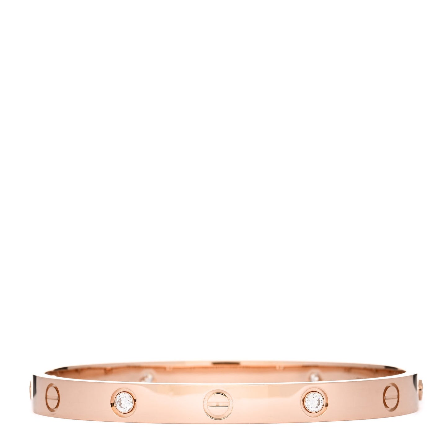 18K Pink Gold 4 Diamond LOVE Bracelet 17