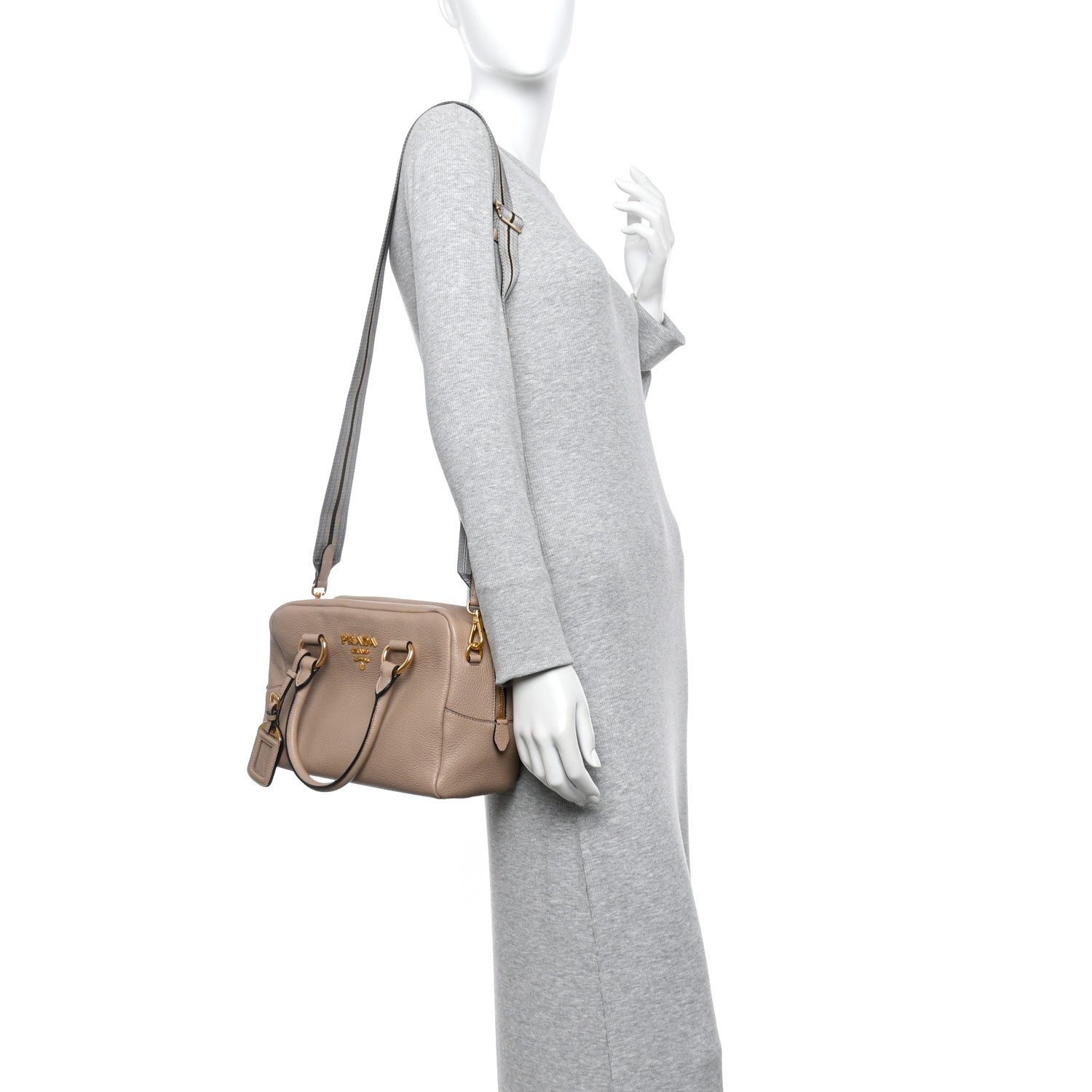 Prada Vitello Phenix Bauletto Cammeo 1783739 – FASHIONPHILE