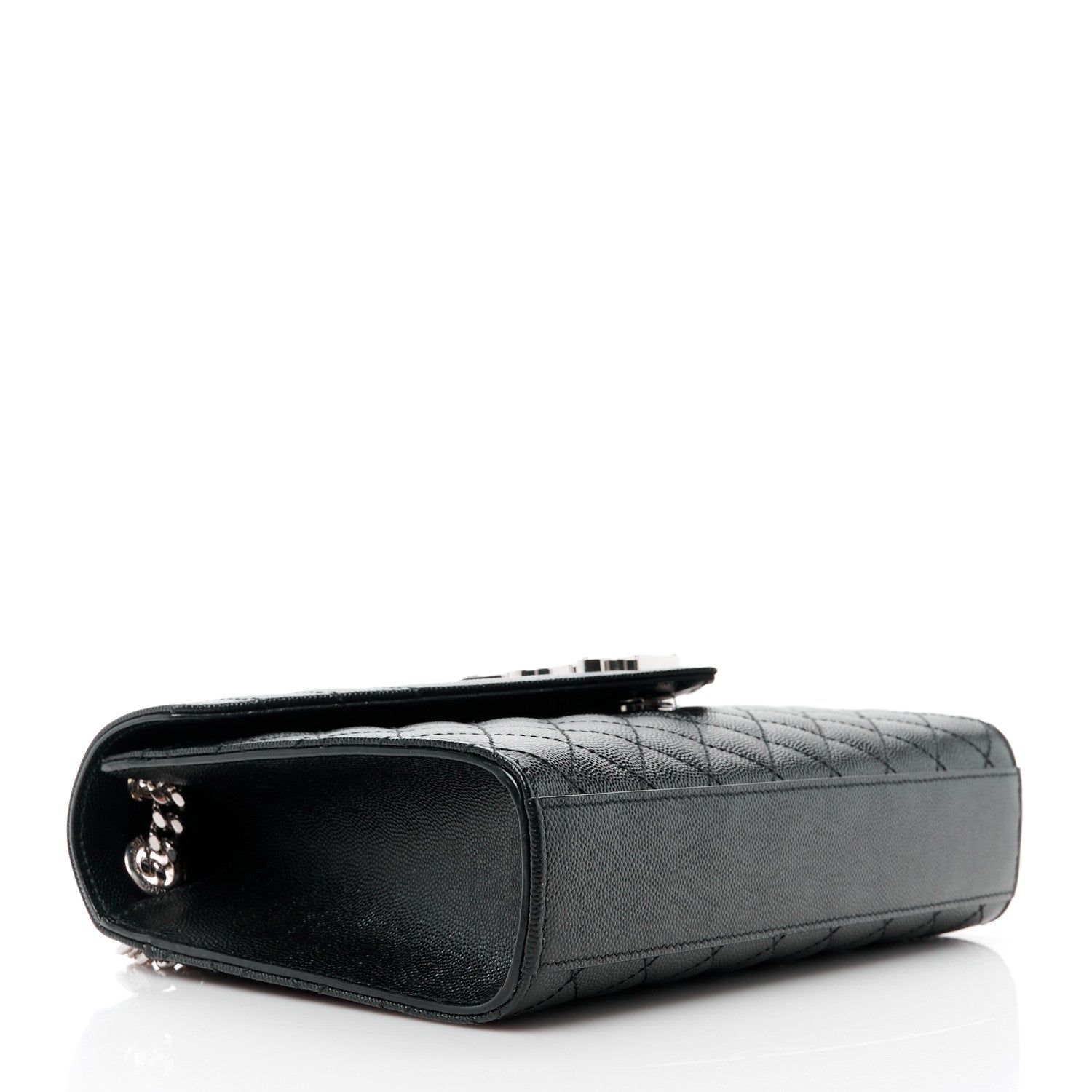 Saint Laurent SAINT LAURENT Grain De Poudre Textured Mixed Matelasse Triquilt Medium Monogram Satchel Black 4 of 13