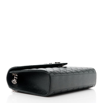 Saint Laurent SAINT LAURENT Grain De Poudre Textured Mixed Matelasse Triquilt Medium Monogram Satchel Black 4 of 13