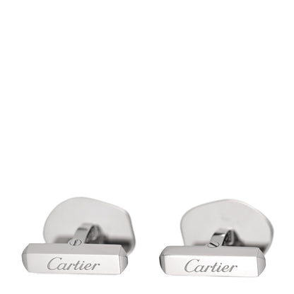 Cartier Sterling Silver Palladium Finish Wax Seal Motif Cufflinks 3 of 5