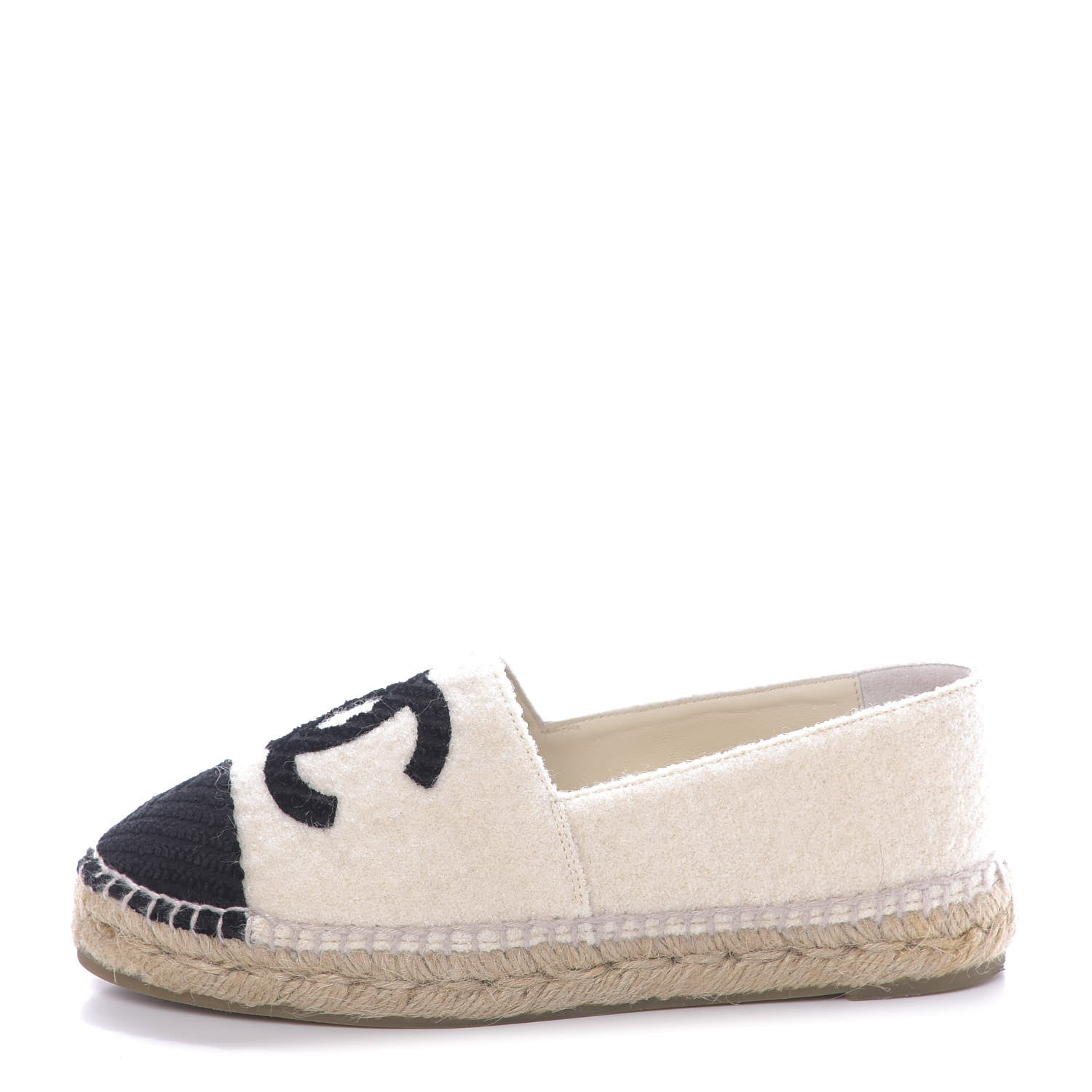 Chanel Wool CC Espadrilles 36 White Black 1 of 10