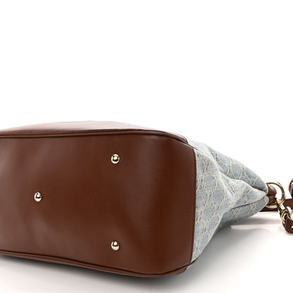 Gucci Denim Monogram Medium Valentine Top Handle Bag 10 of 11