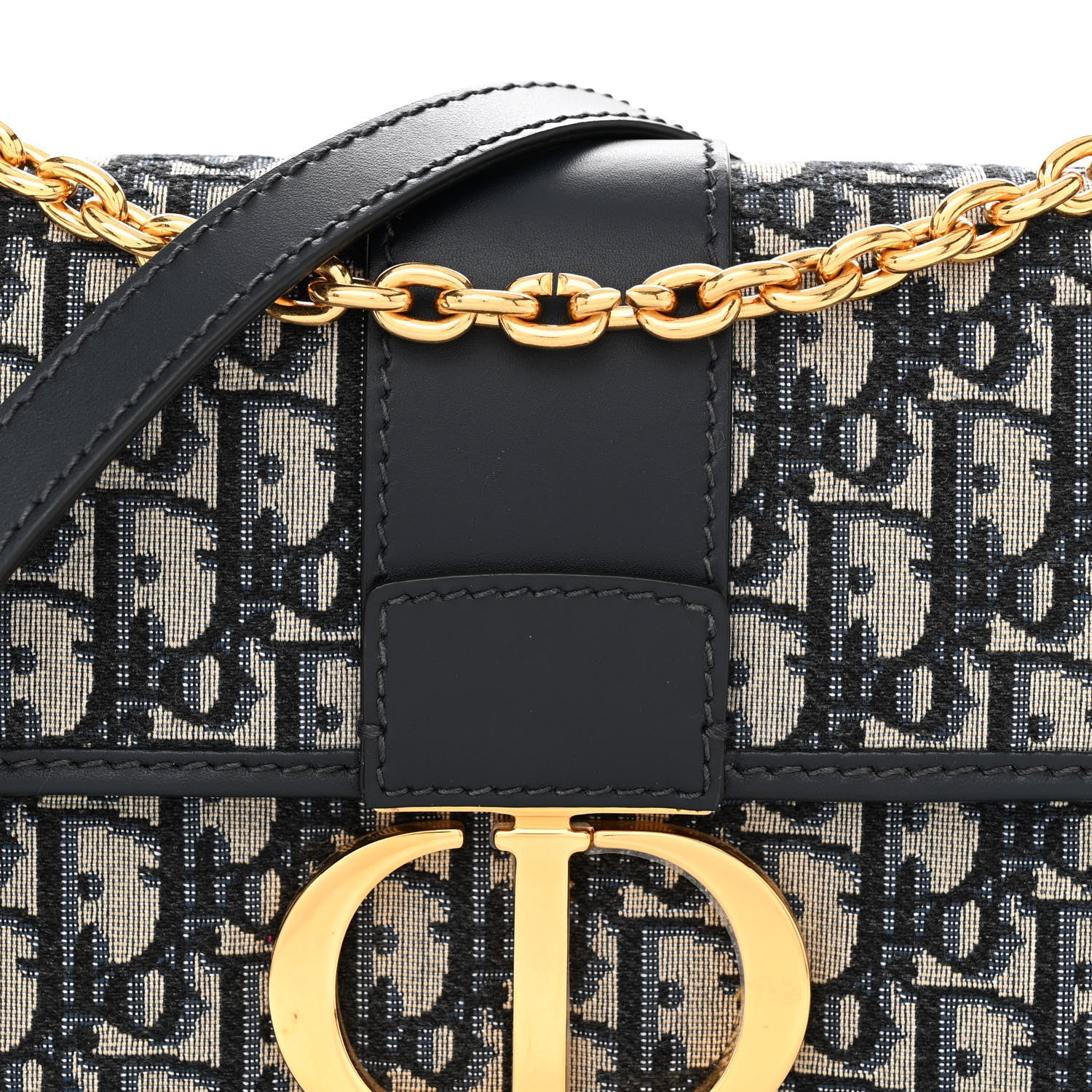 Christian Dior Oblique 30 Montaigne Chain Flap Bag Blue 7 of 10