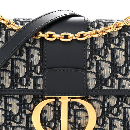 Christian Dior Oblique 30 Montaigne Chain Flap Bag Blue 7 of 10