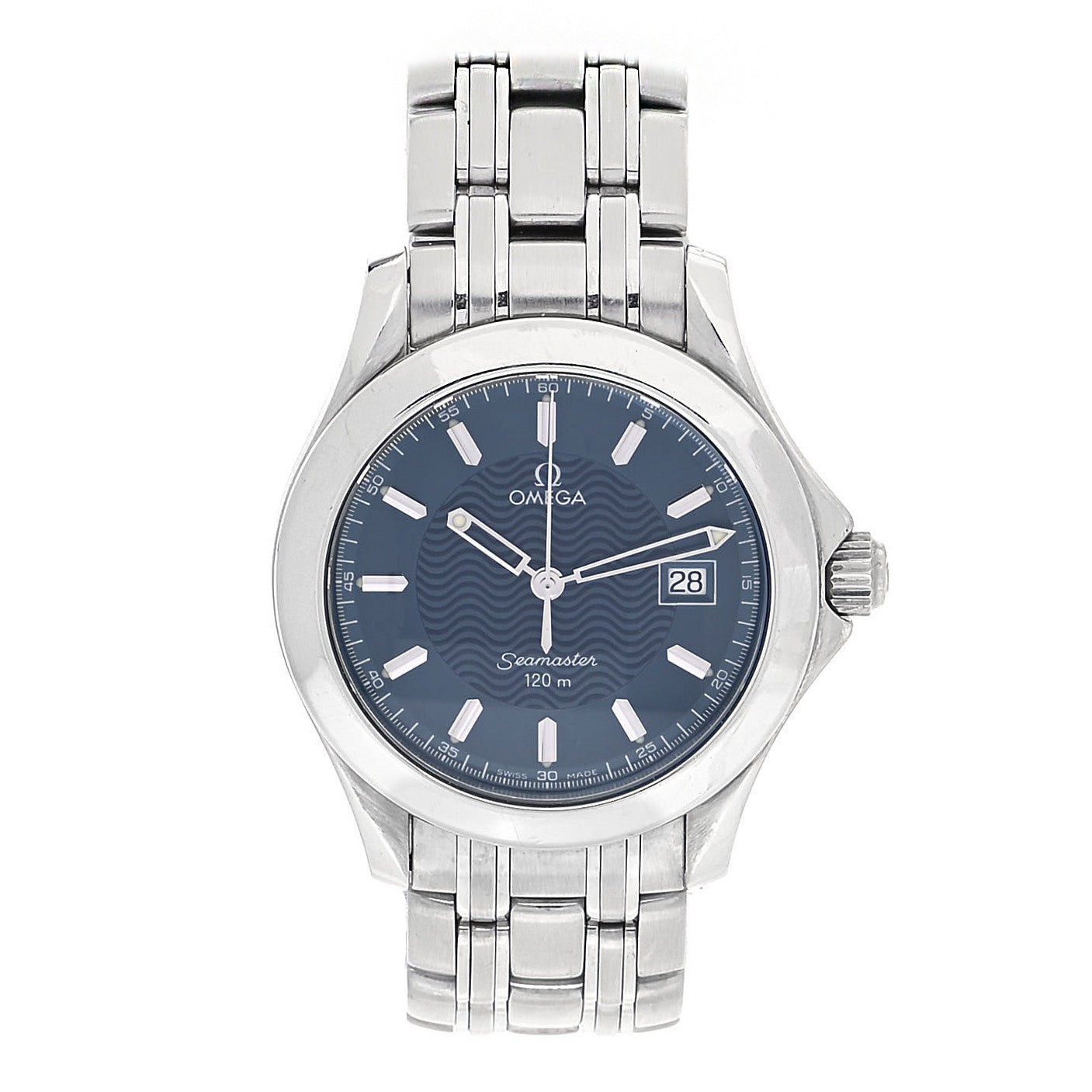Stainless Steel 36mm Seamaster 120M Quartz Watch Blue 2511.81
