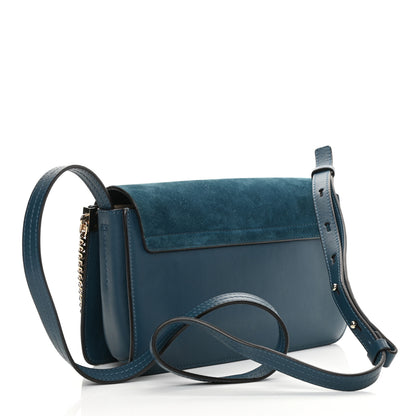 Chloe Suede Calfskin Small Faye Shoulder Bag Majolica Blue 3 of 16