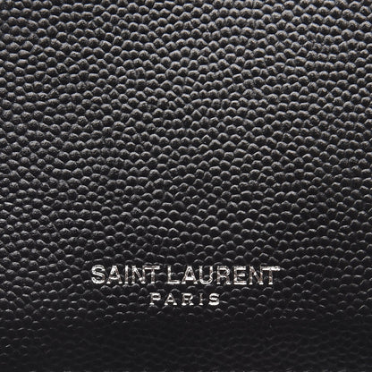 Saint Laurent Grained Calfskin 5 Fragments Zip Pouch Card Holder Black 8 of 9