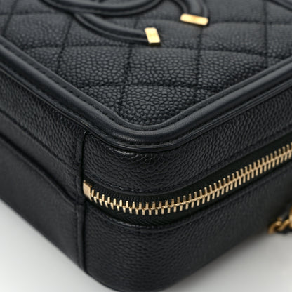 Chanel Caviar Quilted Small CC Filigree Vanity Case Black 11 of 11
