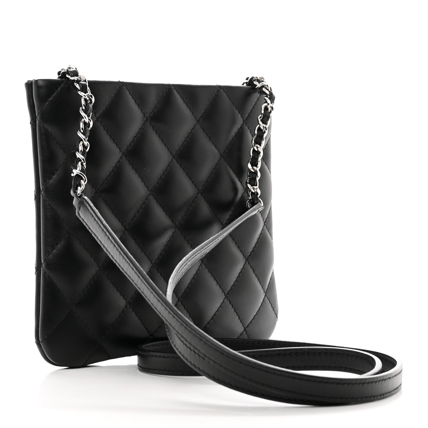Lambskin Quilted Crossbody Bag Black