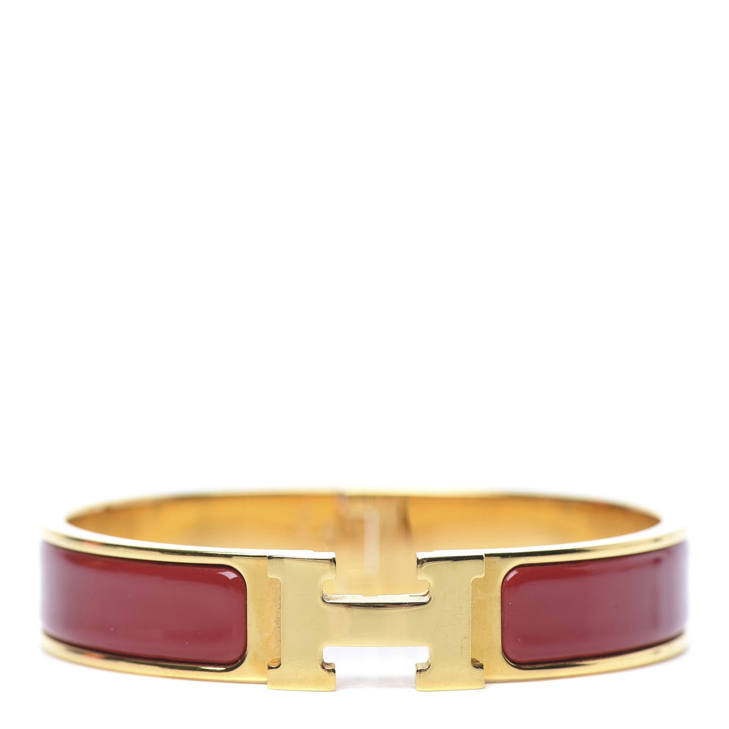 Enamel Narrow Clic Clac H Bracelet GM Rouge