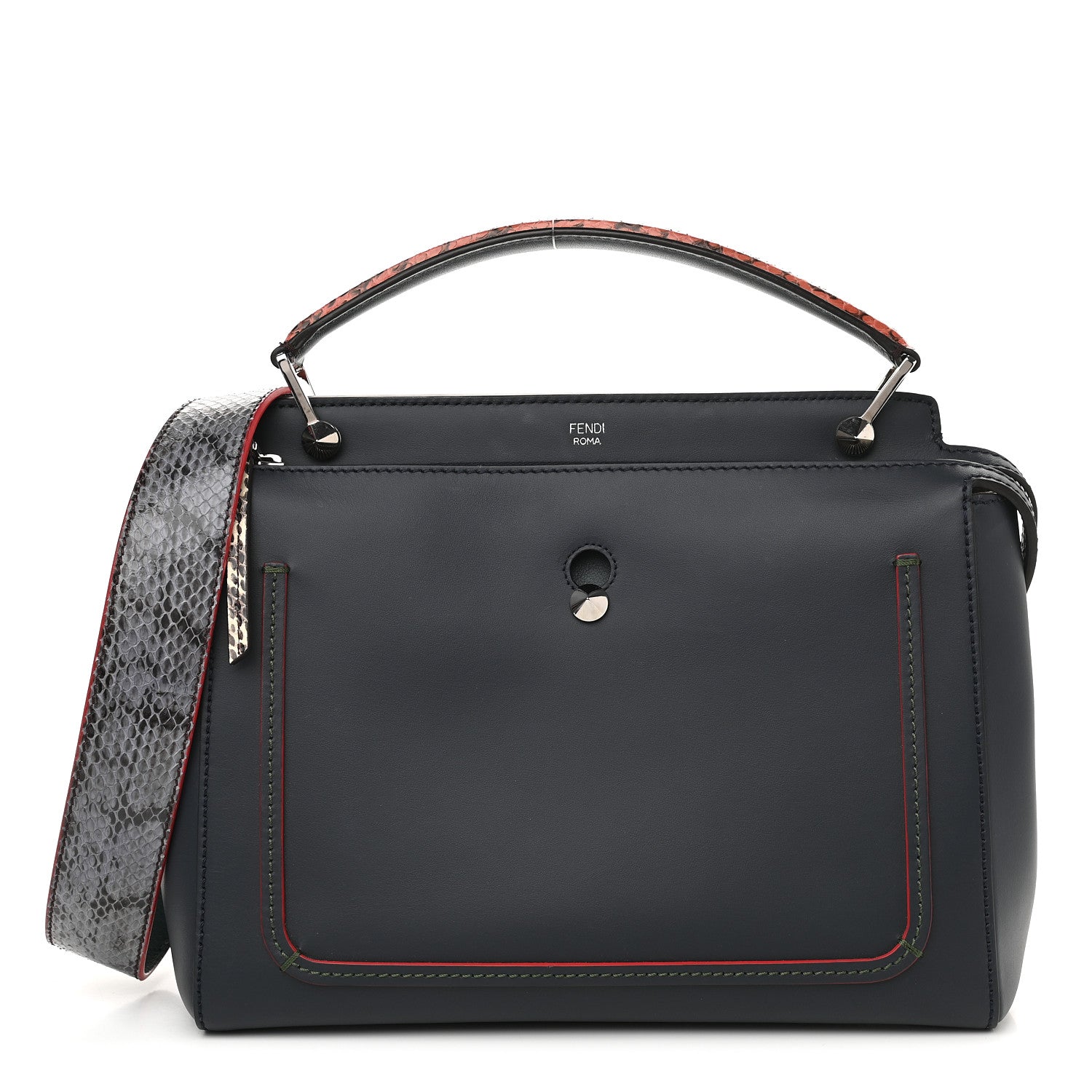 Fendi Vitello Baltico Dolce Elaphe DotCom Satchel Lavagna Ortensia Multicolor 1 of 12