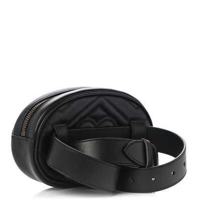 Gucci Calfskin Matelasse GG Marmont Belt Bag 75 30 Black 3 of 12