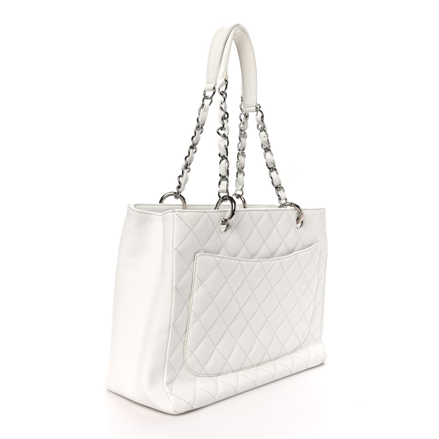 Chanel Caviar Quilted Grand Shopping Tote GST White 2 of 11