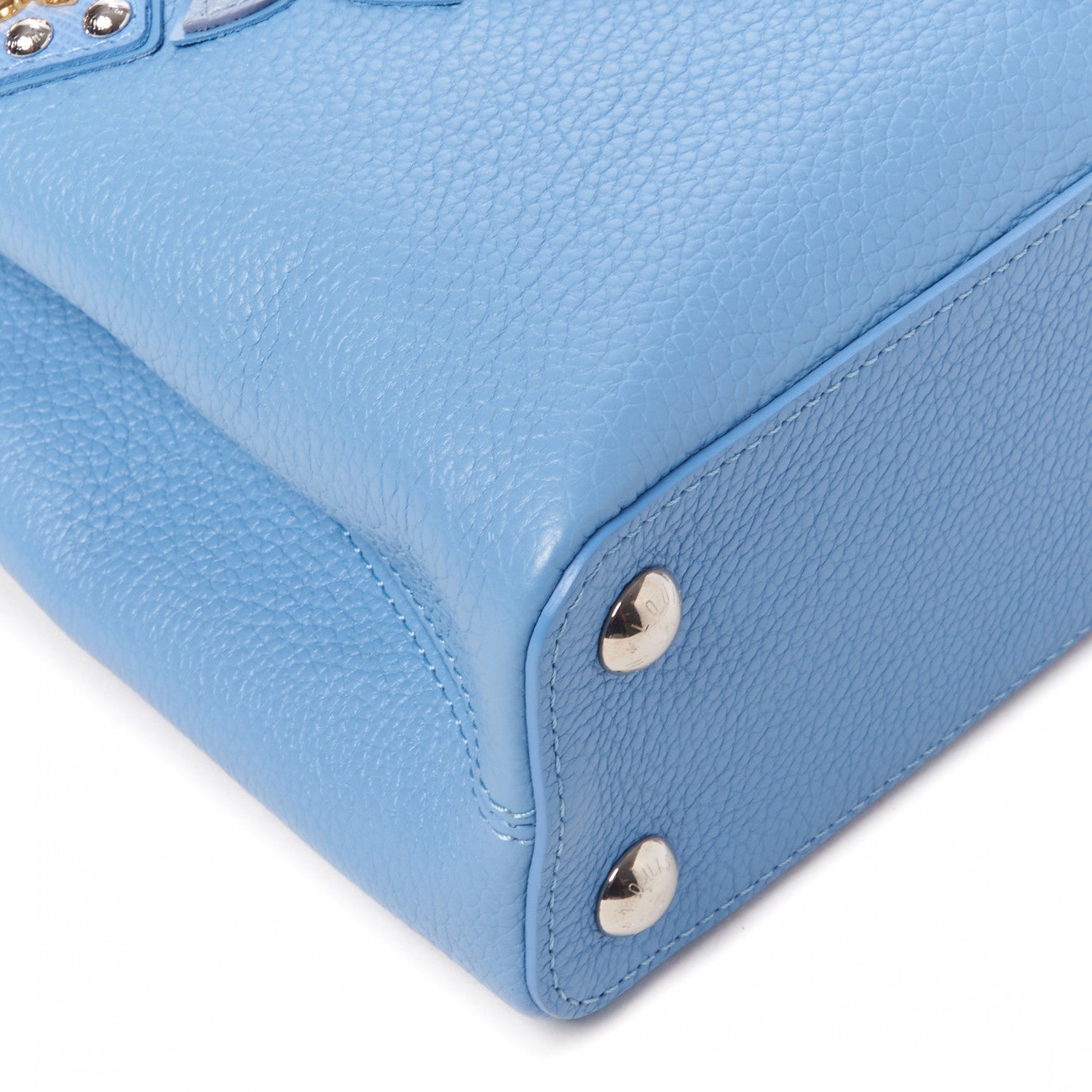 Louis Vuitton Taurillon Mechanical Flowers Smile Capucines BB Blue 7 of 8