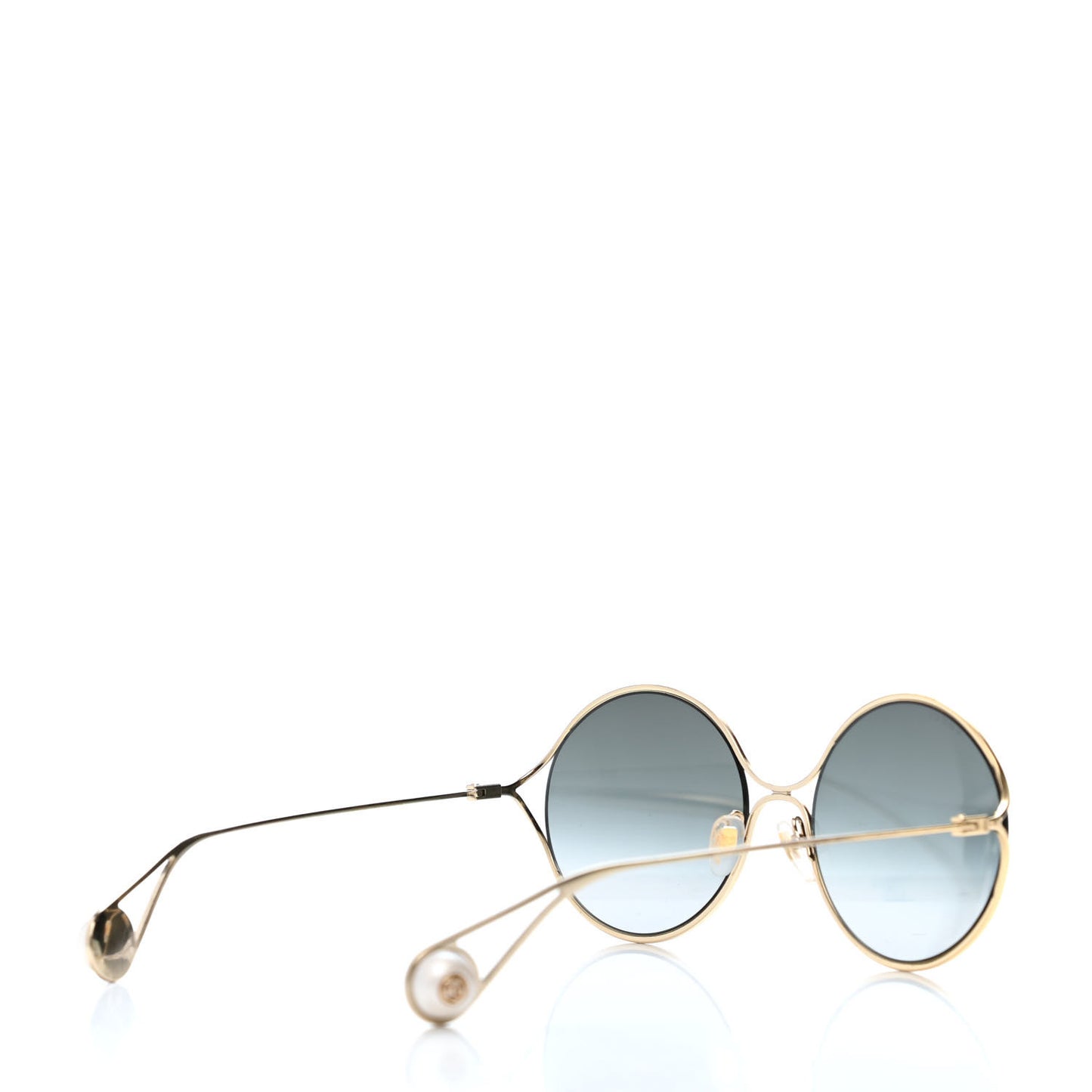 Round Pearl Tip Sunglasses GG0253S Gold