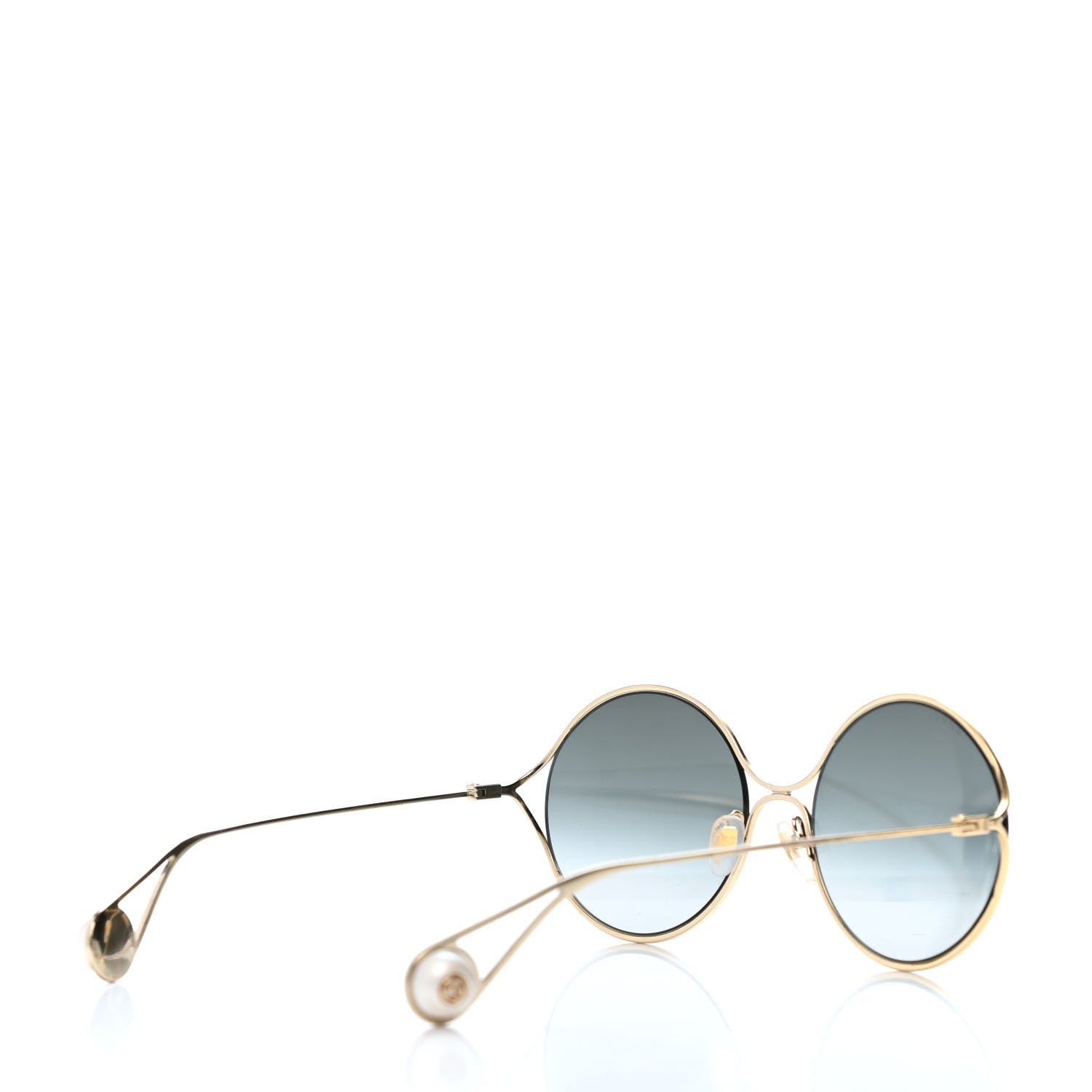 Gucci Round Pearl Tip Sunglasses GG0253S Gold 4 of 4