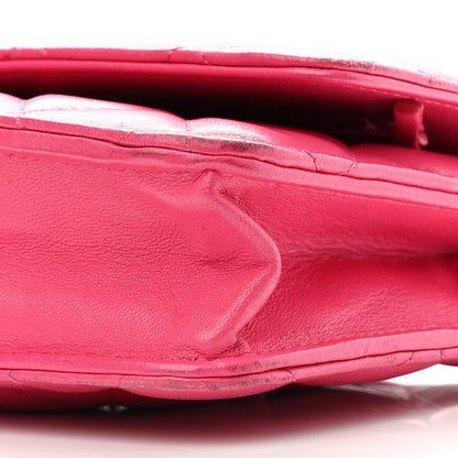 Chanel Lambskin Quilted Wallet On Chain WOC Dark Pink 11 of 21