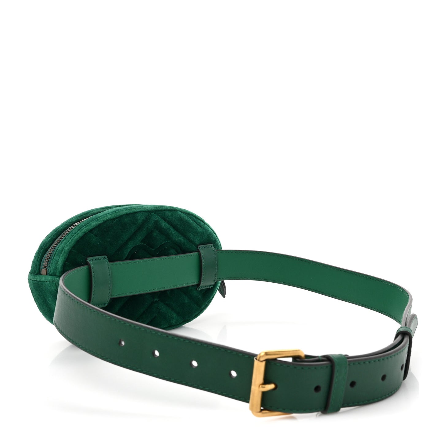 Velvet Matelasse GG Marmont Belt Bag 85 34 Green